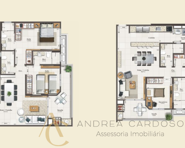 Apartamento à venda – 3 quartos sendo 1 suíte – Campinas – São José/SC.